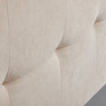 Oikiture Compressed Bed Frame Tufted Headboard Low Platform Linen - Double