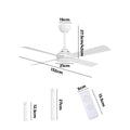 Vevare 52" Ceiling Fan 4-Blade AC Motor Remote Control Timer White - product image 4