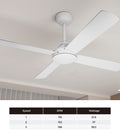 Vevare 52" Ceiling Fan 4-Blade AC Motor Remote Control Timer White - product image 10