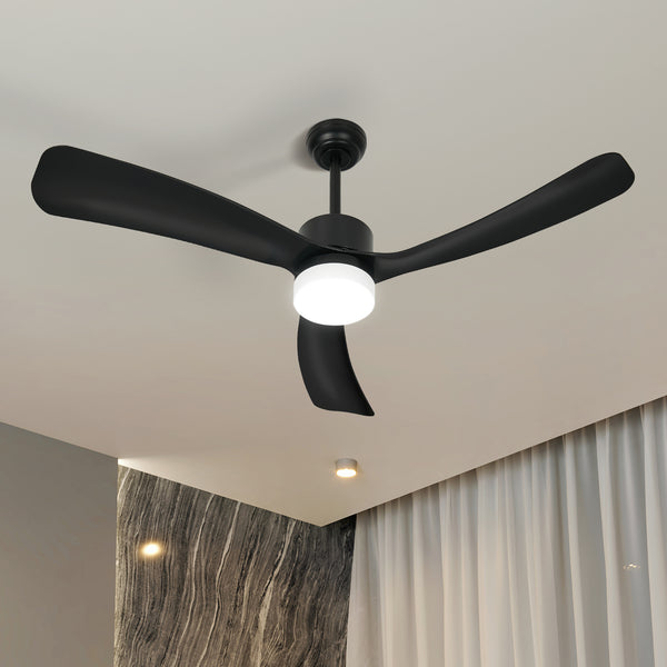 Vevare 52" Ceiling Fan LED Light DC Motor 5-Speed Remote Black