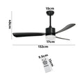Vevare 52" Ceiling Fan LED Light DC Motor 5-Speed Remote Black - product image 4
