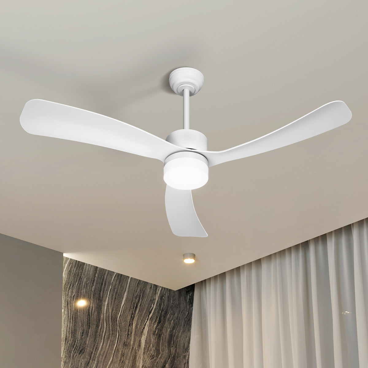 Vevare 52" Ceiling Fan LED Light DC Motor 5-Speed Remote White - product image 1