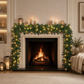 Tinseltown 10M LED Pre Lit Christmas Garland Door Stairs Fireplace Decor Green