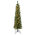 Tinseltown Slim LED Christmas Tree 6FT 1.8M Warm Lights Green 300 Tips
