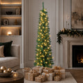 Tinseltown Slim LED Christmas Tree 6FT 1.8M Warm Lights Green 300 Tips