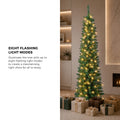 Tinseltown Slim LED Christmas Tree 6FT 1.8M Warm Lights Green 300 Tips