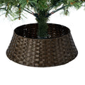 Tinseltown LED Christmas Tree with Rattan Tree Skirt Warm Light Green - 7FT