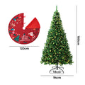 Tinseltown LED Christmas Tree Xmas Trees Decor with Red Tree Skirt - 6FT