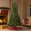 Tinseltown LED Christmas Tree Xmas Trees Decor with Red Tree Skirt - 8FT