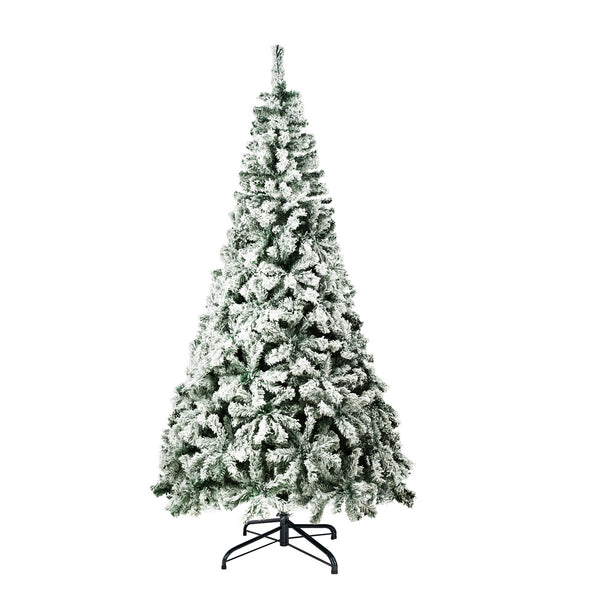 Tinseltown LED Christmas Tree Xmas Trees White Snow Flocked Decorations - 6FT
