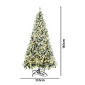 Tinseltown LED Christmas Tree Xmas Trees White Snow Flocked Decorations - 6FT