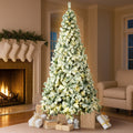 Tinseltown LED Christmas Tree Xmas Trees White Snow Flocked Decorations - 8FT