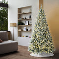 Tinseltown LED Christmas Tree with Tree Skirt Light Snow-sprayed Green - 6FT