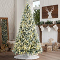 Tinseltown LED Christmas Tree with Tree Skirt Light Snow-sprayed Green - 8FT