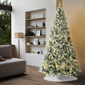 Tinseltown LED Christmas Tree with Tree Skirt Light Snow-sprayed Green - 8FT