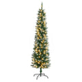 Tinseltown Slim LED Christmas Tree 6FT 1.8M Warm Lights Green White 300 Tips