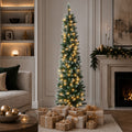 Tinseltown Slim LED Christmas Tree 6FT 1.8M Warm Lights Green White 300 Tips