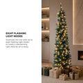 Tinseltown Slim LED Christmas Tree 6FT 1.8M Warm Lights Green White 300 Tips