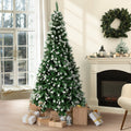 Tinseltown Christmas Tree Xmas Trees Snowy Decorations Green - 8FT