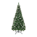 Tinseltown Christmas Tree Xmas Trees Snowy Decorations Green - 8FT