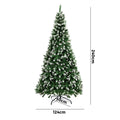 Tinseltown Christmas Tree Xmas Trees Snowy Decorations Green - 8FT