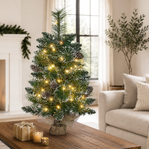 Tinseltown Mini LED Christmas Tree Battery Powered 60cm Green