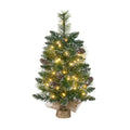 Tinseltown Mini LED Christmas Tree Faux Pine Cones Battery Powered 60cm Green