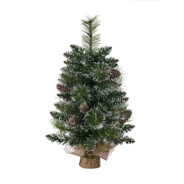 Tinseltown Mini LED Christmas Tree Faux Pine Cones Battery Powered 60cm Green