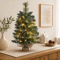 Tinseltown Mini LED Christmas Tree Faux Pine Cones Battery Powered 60cm Green