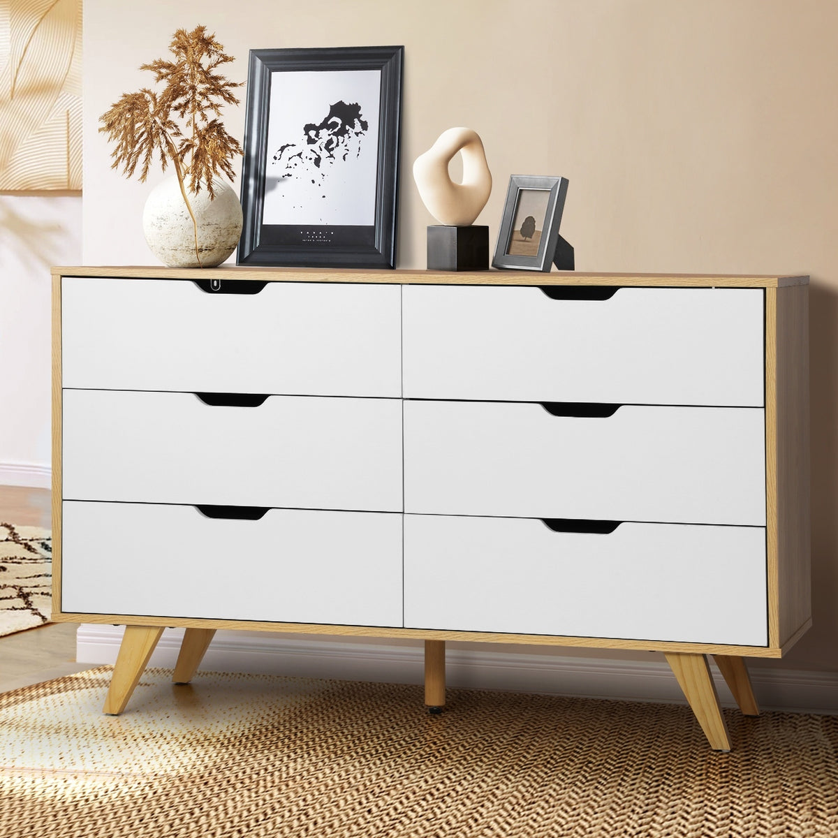 Oikiture 6-Drawer Chest of Drawers - Default Title