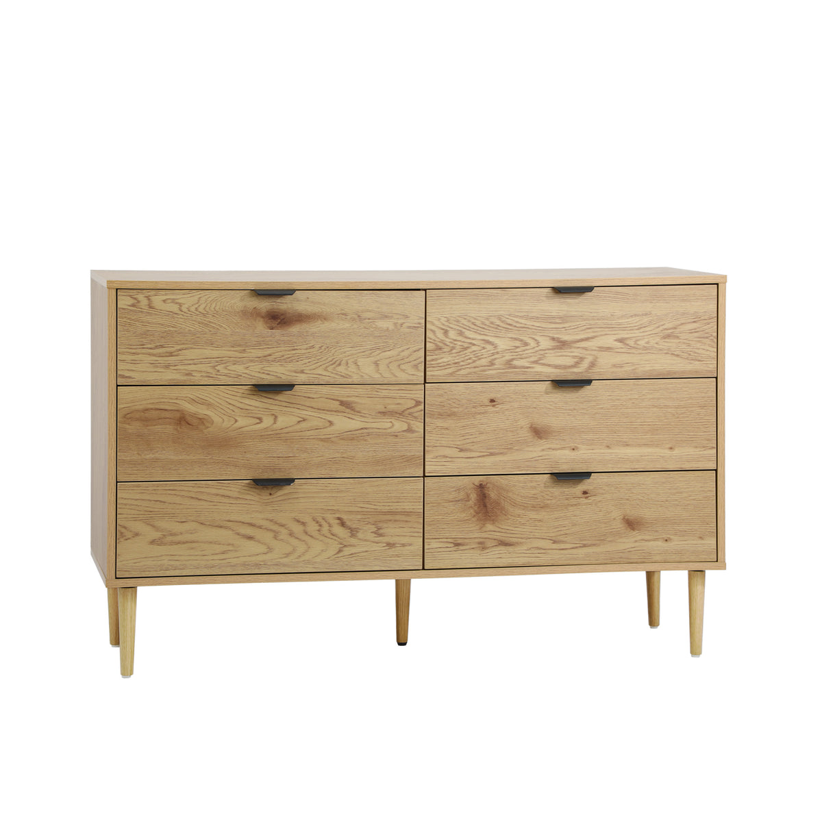 Oikiture 6 Chest of Drawers Lowboy Dresser Storage Cabinet Natural - product image 2