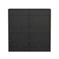 Oikiture 8 Chest of Drawers Tallboy Cabinet Dresser Bedroom Storage - Black