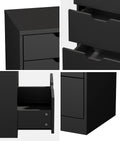 Oikiture 8 Chest of Drawers Tallboy Cabinet Dresser Bedroom Storage - Black