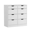 Oikiture 8 Chest of Drawers Tallboy Cabinet Dresser Bedroom Storage - White
