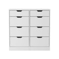 Oikiture 8 Chest of Drawers Tallboy Cabinet Dresser Bedroom Storage - White