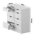 Oikiture 8 Chest of Drawers Tallboy Cabinet Dresser Bedroom Storage - White