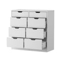 Oikiture 8 Chest of Drawers Tallboy Cabinet Dresser Bedroom Storage - White