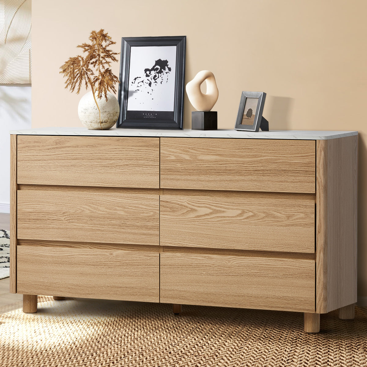 Oikiture 6-Drawer Chest of Drawers - Default Title