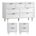 Oikiture 7 Drawer Chest & 2 Bedside Tables Set