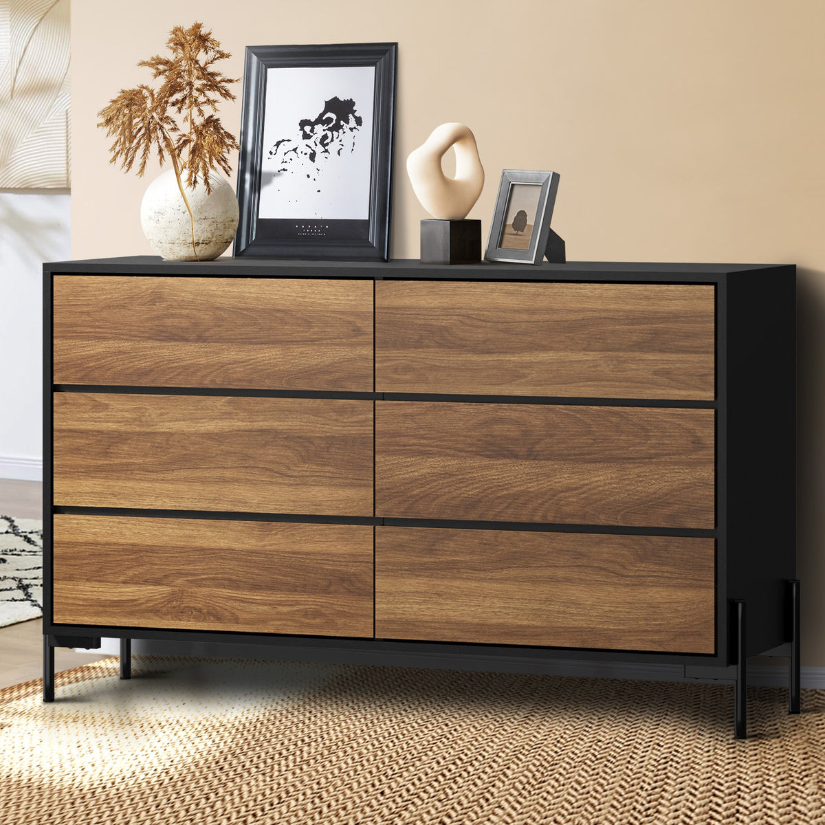Oikiture 6-Drawer Chest of Drawers - Default Title