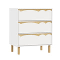 Oikiture 3 Chest Of Drawers Handle-free Dresser Kids Bedroom Storage