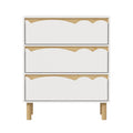 Oikiture 3 Chest Of Drawers Handle-free Dresser Kids Bedroom Storage