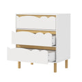 Oikiture 3 Chest Of Drawers Handle-free Dresser Kids Bedroom Storage