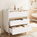 Oikiture 3 Chest Of Drawers Handle-free Dresser Kids Bedroom Storage