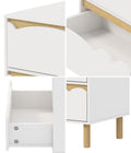 Oikiture 3 Chest Of Drawers Handle-free Dresser Kids Bedroom Storage