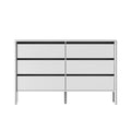 Oikiture 6 Chest Of Drawers Dresser Lowboy Storage Handle-Free Bedroom - White