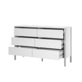 Oikiture 6 Chest Of Drawers Dresser Lowboy Storage Handle-Free Bedroom - White