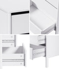 Oikiture 6 Chest Of Drawers Dresser Lowboy Storage Handle-Free Bedroom - White