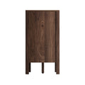 Oikiture 6 Chest Of Drawers Dresser Lowboy Storage Handle-Free Bedroom - Walnut