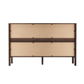 Oikiture 6 Chest Of Drawers Dresser Lowboy Storage Handle-Free Bedroom - Walnut
